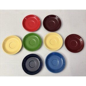 Assorted Fiesta Saucer Lot Of 8 Homer Laughlin Fiestaware No Cups